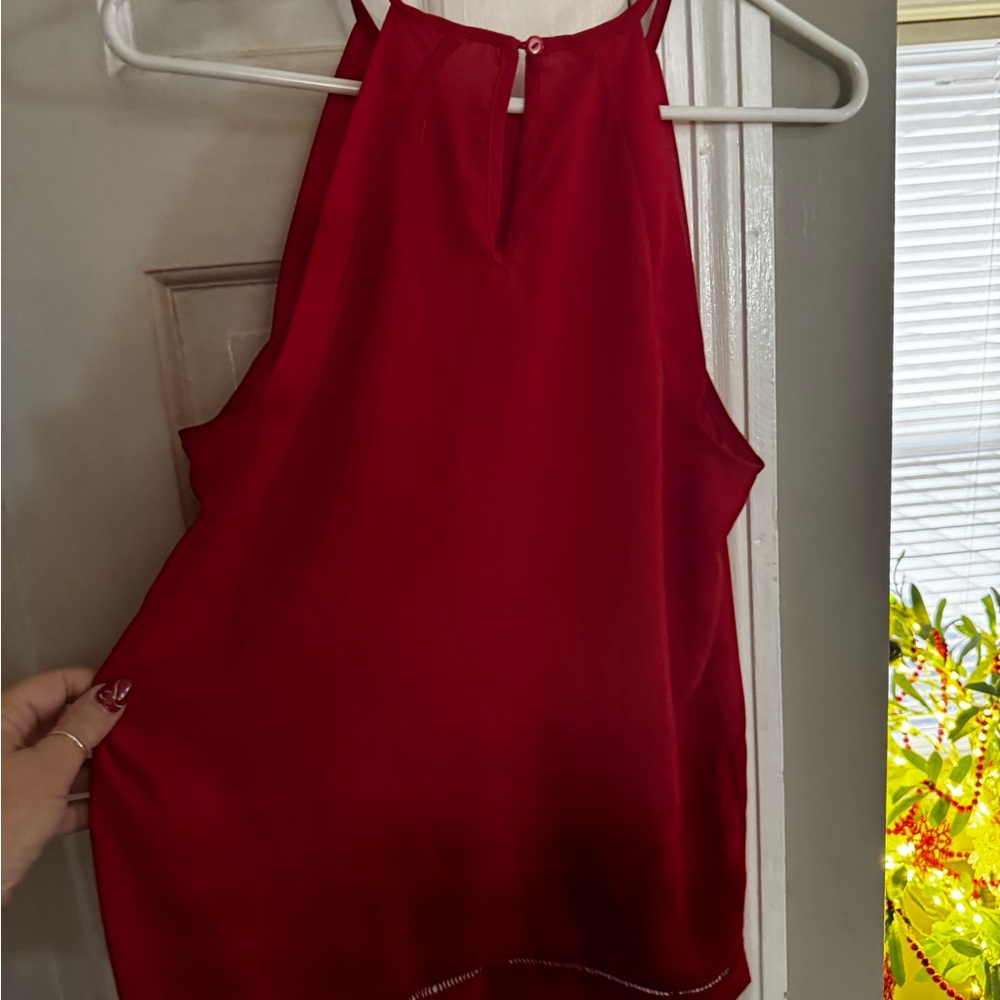 Abbeline Vibrant Red Halter Top